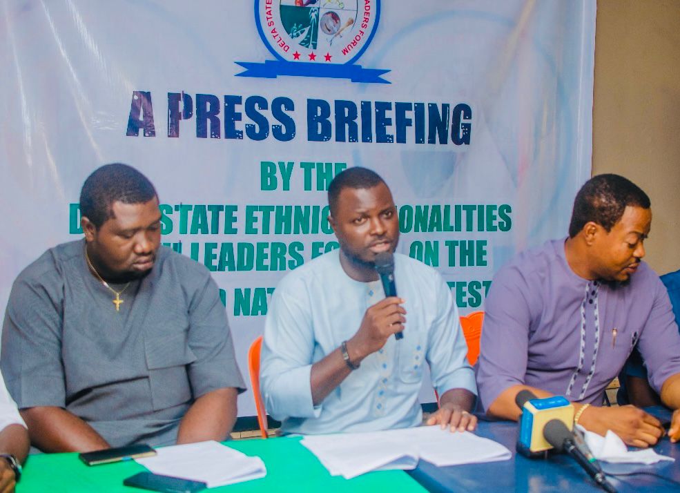 Delta State Ethnic Nationality Youth Leaders addressing the Press on the National Protest