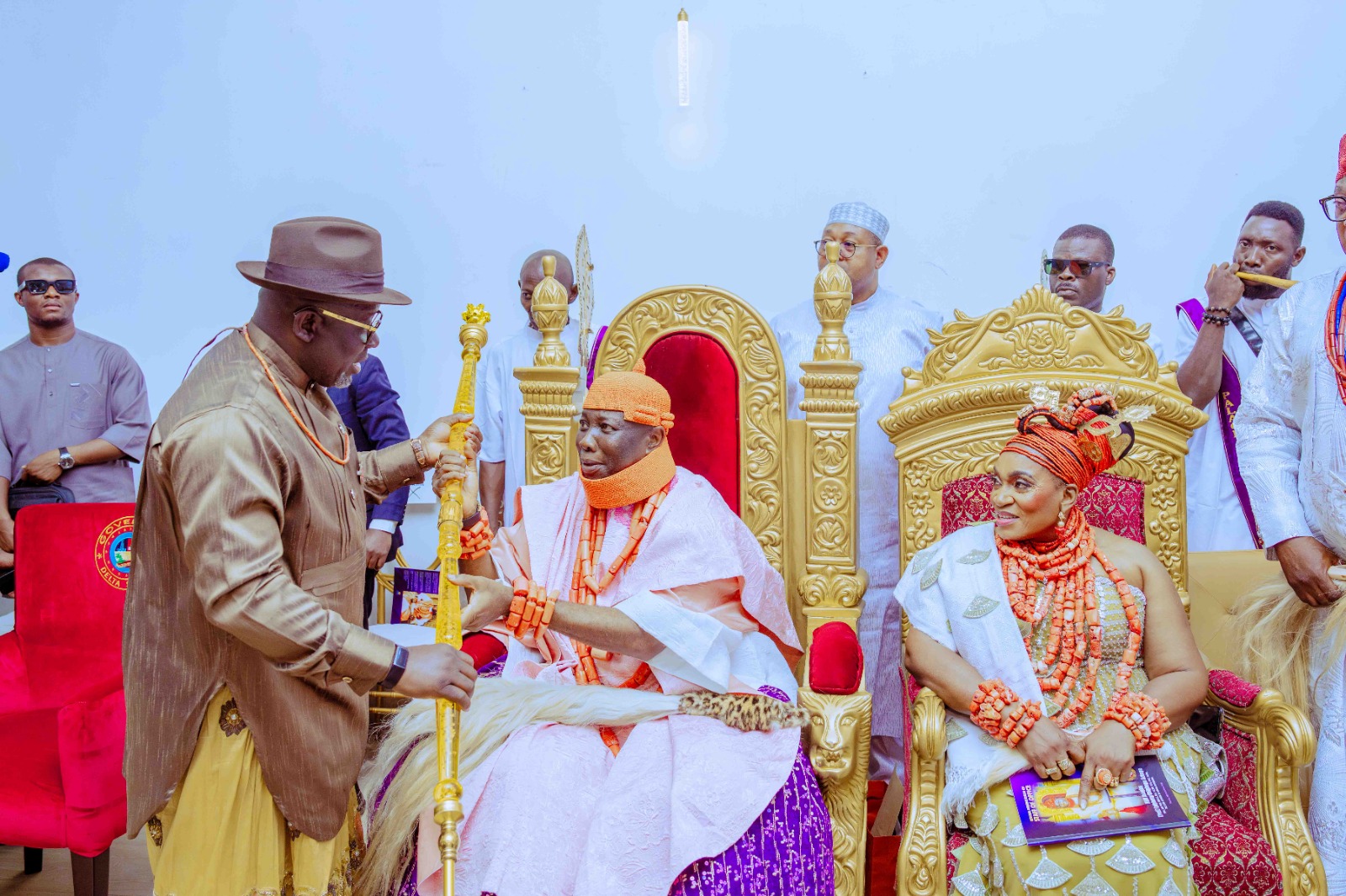 Governor Oborevwori and Asagba of Asaba