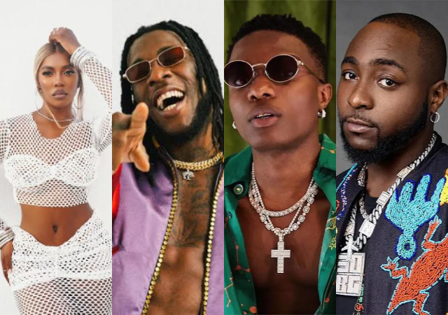 Tiwa Savage, Burna Boy, Wizkid, Davido