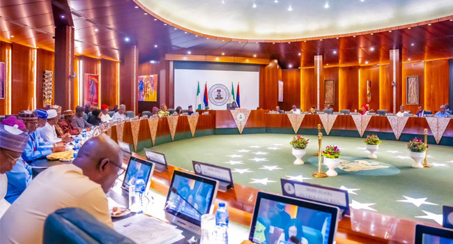 President Bola Tinubu presides over the Federal Executive Council meeting at the Presidential Villa Abuja on November 14, 2024. Credit: State House/ @aonanuga1956